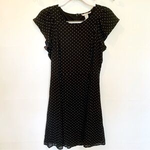 H&M dress black with white poka-a-dots size 6